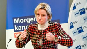 Wirtschaftsministerin Nicole Hofmeister-Kraut spricht in Lahr