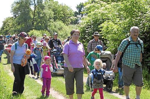 Mit Kinderwagen wanderte die Familiengruppe am Rheinauenwald entlang.  Foto: Schwarzwaldverein