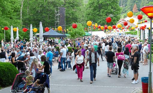Tausende Besucher kamen auch in diesem Jahr zum Bad Wildbader Sommerfest mit Enzanlagenbeleuchtung in den Kurpark. Foto: Stadler