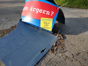 Im Brandenburger Ring wurden Wahlplakate beschädigt. Foto: (nk)