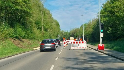 Der „Hechinger Highway“ ist derzeit nur einseitig befahrbar. Foto: Roth