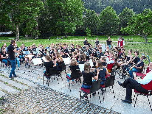 Die Jugendkapelle und das Blasorchester des Maria von Linden-Gymnasiums traten gemeinsam auf. Foto: Selter-Gehring Foto: Schwarzwälder-Bote