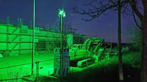 Warum leuchtet die Baustelle in Mönchweiler grün?