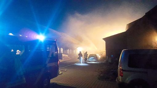 In Wenden absolvierten die Feuerwehren  aus Ebhausen und den    Teilorten   eine gemeinsame Nachtübung.  Foto: Schuler