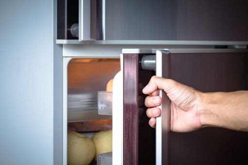 Außerdem hilft es, sich seiner Gewohnheiten bewusst zu machen: Stellen Sie keine warmen Lebensmittel in den Kühlschrank, weil dann viel Energie verbraucht wird, um die Speisen herunter zu kühlen.Entnehmen Sie Butter, Aufschnitt und Käse nur kurz und stellen Sie die Lebensmittel dann schnell wieder zurück in den Kühlschrank, damit sie nicht zu warm werden.Überlegen Sie sich erst, was Sie aus dem Kühl- oder Gefrierschrank brauchen und öffnen Sie dann die Tür: Mehrmaliges Öffnen und Schließen der Kühlschranktür verbraucht viel Energie.Außerdem sollte die Tür nicht zu lange geöffnet bleiben.