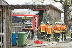 Die Feuerwehr Altensteig war mit rund 60 Kräften und sechs Fahrzeuge im Einsatz. Foto: Zink Foto: Schwarzwälder Bote