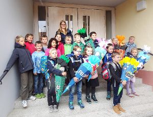 Klasse1, Achert-Grundschule Beffendorf, mit Anna Himmelsbach. Foto: Privat