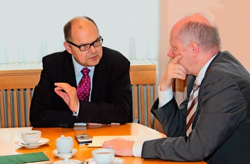 Bundeslandwirtschaftsminister Christian Schmidt (links) im Gespräch mit unserem Hauptstadtkorrespondenten Norbert Wallet Foto: BMEL