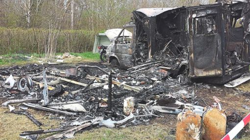 So sah es nach dem Brand des Wohnwagens aus. Foto: Privat