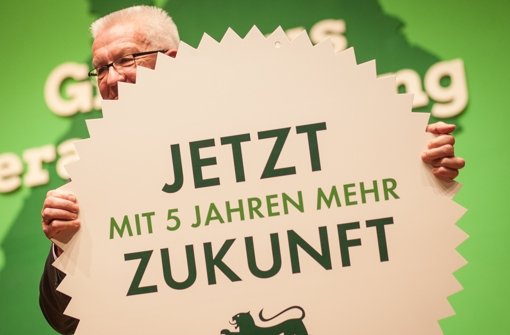 Winfried Kretschmann auf dem Grünen-Parteitag in Reutlingen. Foto: dpa