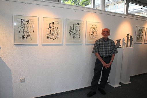 Wolfgang Kleiser zeigt seine Werke. Foto: Hübner Foto: Schwarzwälder Bote