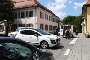 An der Kreuzung vor dem Amtsgericht in Balingen hat es gekracht.  Foto: Maier