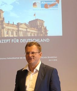 Dirk Spaniel sprach beim AfD-Stammtisch in Ebhausen-Rotfelden. Foto: Schöttle Foto: Schwarzwälder Bote