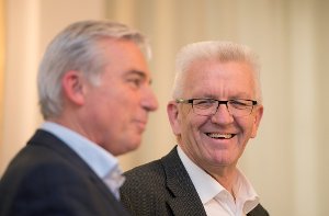 Ministerpräsident Winfried Kretschmann (Grüne) und CDU-Verhandlungsführer Thomas Strobl Foto: dpa