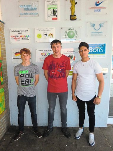 Aushängeschilder der Villingendorfer Schule (von links): Jason Boxheimer, Marcel Langer und Nawid Kakah.  Foto: Schule Foto: Schwarzwälder Bote