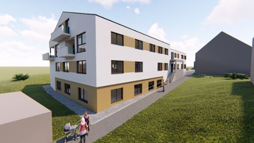 Das geplante Ärztehaus in Empfingen von der Schanzengasse aus gesehen. Foto: Bau Union West GmbH