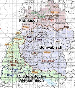 Was heißt hier Schwäbisch? Die Landkarte zeigt, wie vielfältig die Mundart im Südwesten ist. Zu den Hauptdialakten kommen noch zahllose regionale und lokale Zungenschläge. Foto: sb