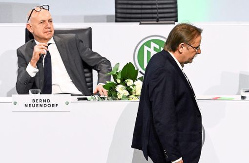 Der eine kommt, der andere geht: Bernd Neuendorf ist neuer DFB-Präsident, Rainer Koch nicht mehr Vize. Foto: Gambarini