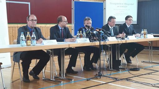 Nach der Festnahme des mutmaßlichen Täters fand in Villingendorf eine Pressekonferenz statt. Foto: Schwenk