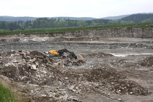 Rund 1,5 Millionen Tonnen geologisch vergleichbares Erdreich, wie es bei Lauffen vorhanden ist,  soll zur Verfüllung des Gipsbruchs  aus Stuttgart herangekarrt werden. Foto: Fussnegger