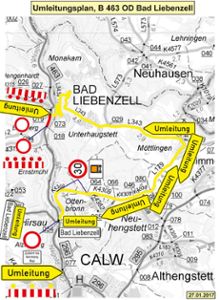 Wegen der Sperrung der Ortsdurchfahrt von Bad Liebenzell muss der Verkehr umgeleitet werden.  Foto: Regierungspräsidium