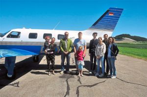 Einige der Teilnehmer nach einem erlebnisreichen Flug. Foto: Koloczek Foto: Schwarzwälder Bote