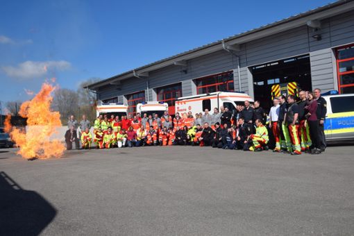 Polizei und Rettungskräfte trainierten zwei Tage lang gemeinsam im Wildberger Feuerwehrhaus.  Foto: Johanniter-Unfallhilfe