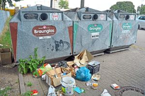 Müllansammlungen neben Altglascontainern und nicht eingehaltenen Einwurfzeit häufen sich in Kehl. Jetzt will die Stadtverwaltung gegensteuern. Foto: Stadt Kehl