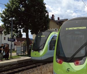 Noch Zukunftsvision: die Regionalstadtbahn am Haltepunkt Bisingen. Foto: TriCon Design AG