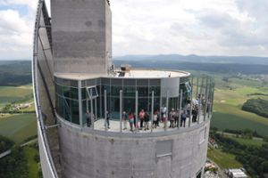 210.000 Tickets für die Aussichtsplattform des Testturms in Rottweil hat Thyssen-Krupp Elevator in den ersten zwölf Monaten verkauft.  Foto: Nädele