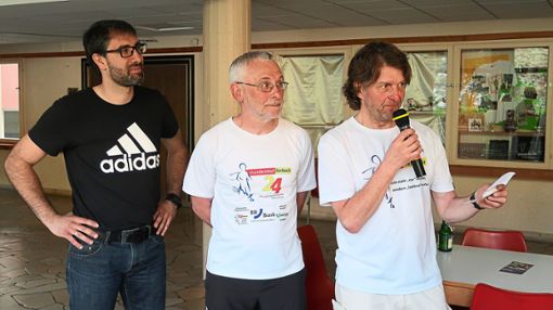 Sie sind die Motoren und Impulsgeber des Spendenlaufs (von links):  Christian Sum, Heinz Schmitt und Siegbert Armbruster. Foto: Bea