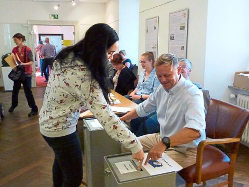 Im Oberndorfer Rathaus im Klosterbau ist eines der Wahllokale.  Foto: Danner Foto: Schwarzwälder Bote