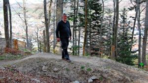 Bernd Reithmayer steht auf einem kleineren Sprunghindernis, das auf der Strecke des Delis-Trail liegt. Foto: Wolff