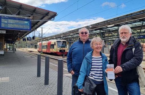 Sie sind Mitbegründer der Initiative Pro Gäubahn in Rottweil (von links): Thomas Lippert, Margit Gärtner und Michael Leibrecht. Foto: Otto