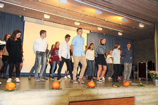Die albanischen und deutschen Schüler zeigen einen Freestyle-Tanz.  Foto: Steinmetz Foto: Schwarzwälder-Bote