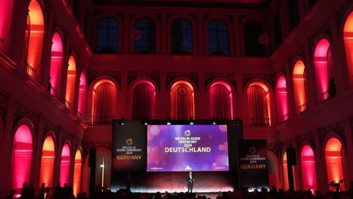 Verleihung der „Michelin“-Sterne 2024 für deutsche Restaurants in der Hamburger Handelskammer. Foto: dpa/Marcus Brandt