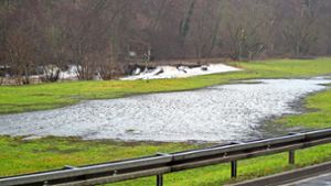 Teilweise, wie hier bei Kentheim, stehen im Kreis Calw die Wiesen unter Wasser. Foto: Bernd Mutschler