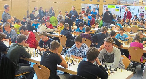 Aus dem Grübeln kaum noch heraus kamen die Nachwuchs-Schachspieler in Nusplingen. Foto: Klaiber Foto: Schwarzwälder-Bote