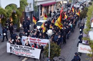 In Karlsruhe hat am Dienstag der Pegida-Ableger „Widerstand Karlsruhe“ erneut demonstriert. (Archivbild) Foto: dpa