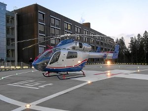 Die Helikopter starten und landen am Krankenhaus Freudenstadt auf einer Plattform, die allen Anforderungen entspricht. Foto: KLF