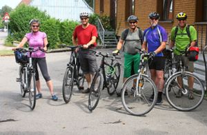 Eine reizvolle Strecke hatte sich die kleine Gruppe aus den Reihen der Lauffener Kolpingsfamilie für die Sommerradtour ausgesucht. Foto: uf Foto: Schwarzwälder Bote