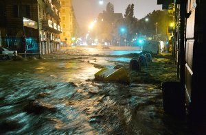 In Genua haben starke Regenfälle zu einer Flut-Katastrophe geführt. Foto: ANSA