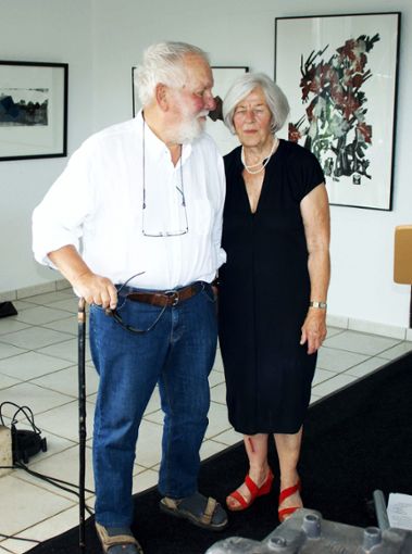 Zwei Künstler, die sich seit langem kennen und schätzen: Detlef Willand und Brigitte Wagner-Wulf. Fotos: Franke Foto: Schwarzwälder Bote