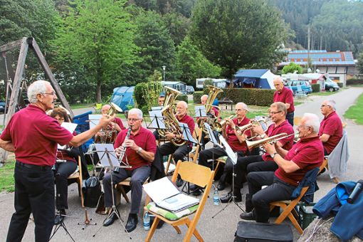 Die  Wolftal-Rentnerband unterhielt die zahlreichen Gäste beim Sommerfest des Campingplatzes. Foto: Weis Foto: Schwarzwälder Bote