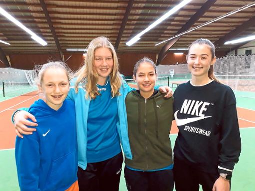 Freuten sich über einen Sieg:  Gina Betzner, Noemi Overhage, Sina Bader und Leticia Terzic (von links).  Foto: Nießner Foto: Schwarzwälder Bote