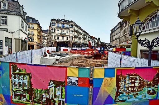 Der Leopoldsplatz in Baden-Baden – die Baustelle stellt nach Ansicht der Polizei ein Sicherheitsrisiko für den G-20-Gipfel dar. Foto: Jehle