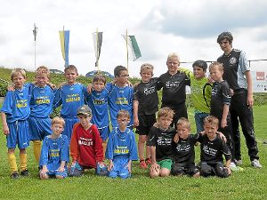 Das Vier-Dörfer-Turnier der F-Junioren gewann der SV Herrenzimmern (rechts) vor dem SV Villingendorf (links). Foto: Neff Foto: Schwarzwälder-Bote
