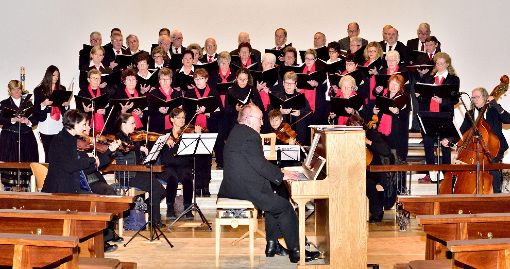 Der Projektchor und die Streicherinnen der Musikschule Horb unter Leitung von Anatolij Aniskewitz Fotos: Morlok Foto: Schwarzwälder-Bote