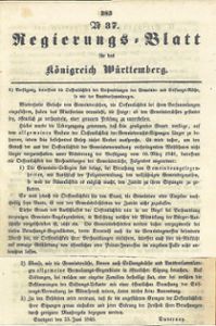 Mit diesem Schriftstück  verfügte Innenminister Gustav Duvernoy 1848, dass Sitzungen des Gemeinderats öffentlich sind. Foto: Würfele