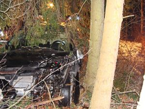 Wie durch ein Wunder blieb der 55-jährige Unfallfahrer bei Eutingen unverletzt. Foto: Feinler